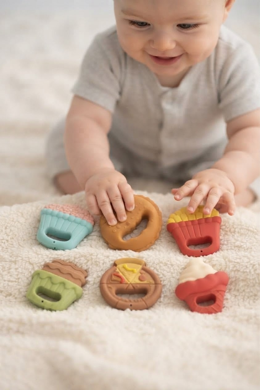 Lot de 6 Anneaux de Dentition Bébé Silicone