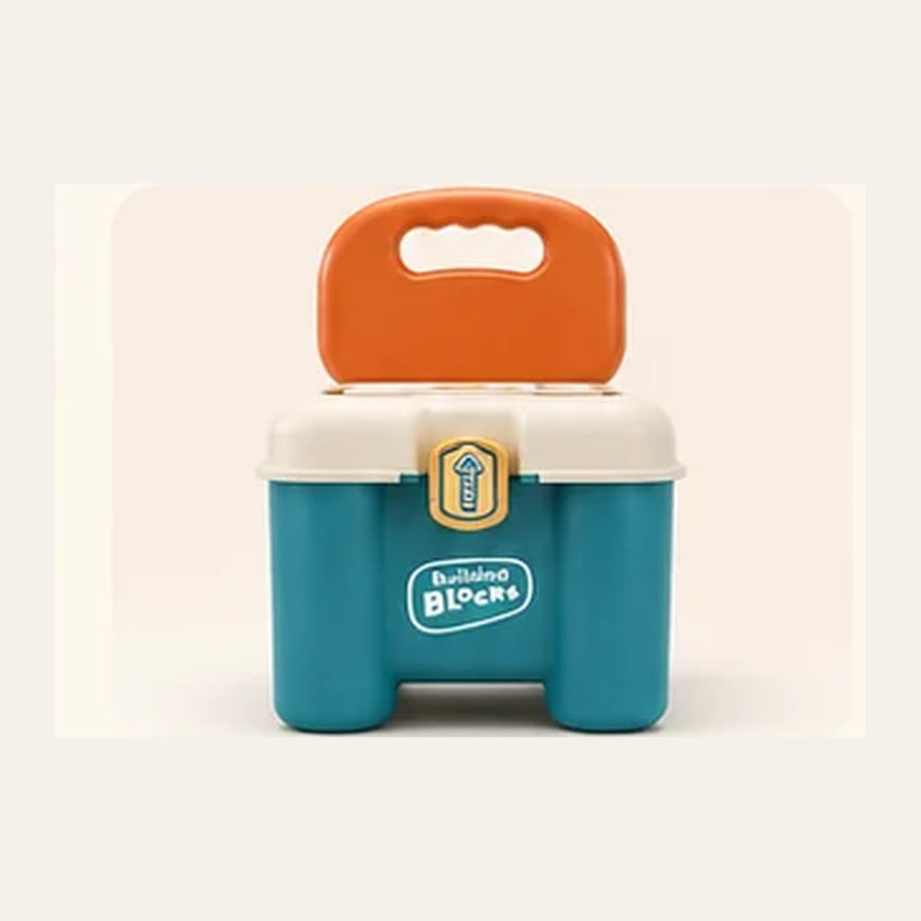 Tabouret Enfant 2 en 1 Coffre de Rangement + 20 Blocs de Construction | Sans BPA